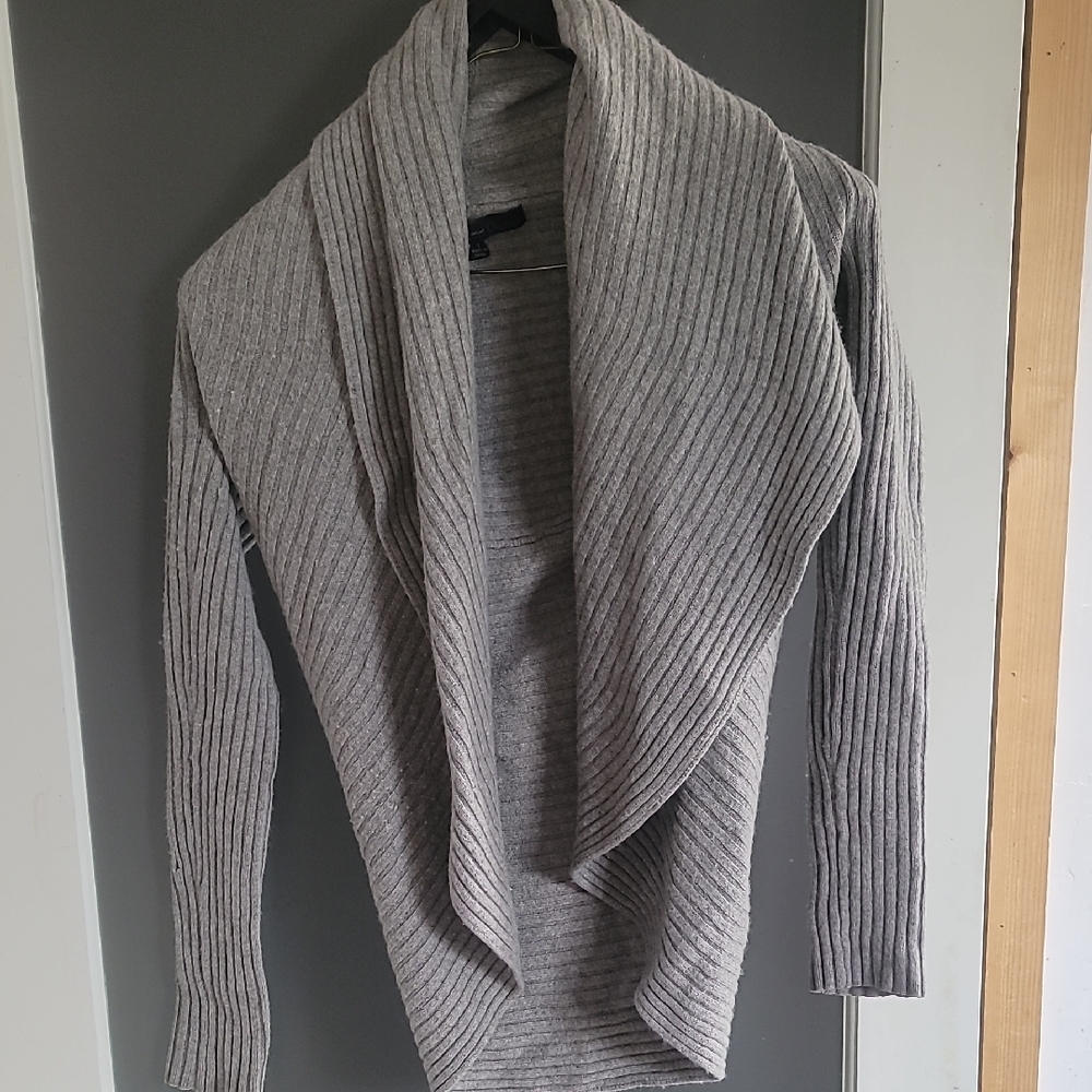 Aritzia Cozy Ribbed Shawl Collar Sweater Cardigan - Gray S
